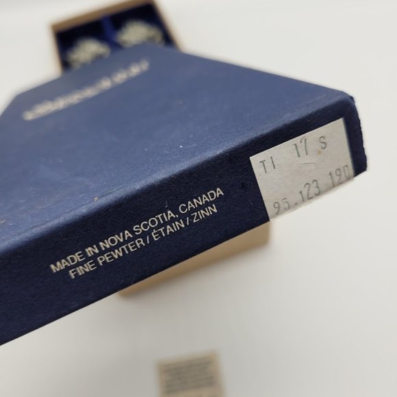 NIB Vintage 1994 Seagull Pewter Canada Sheffield England Iris Salad Serving Set - Picture 10 of 11